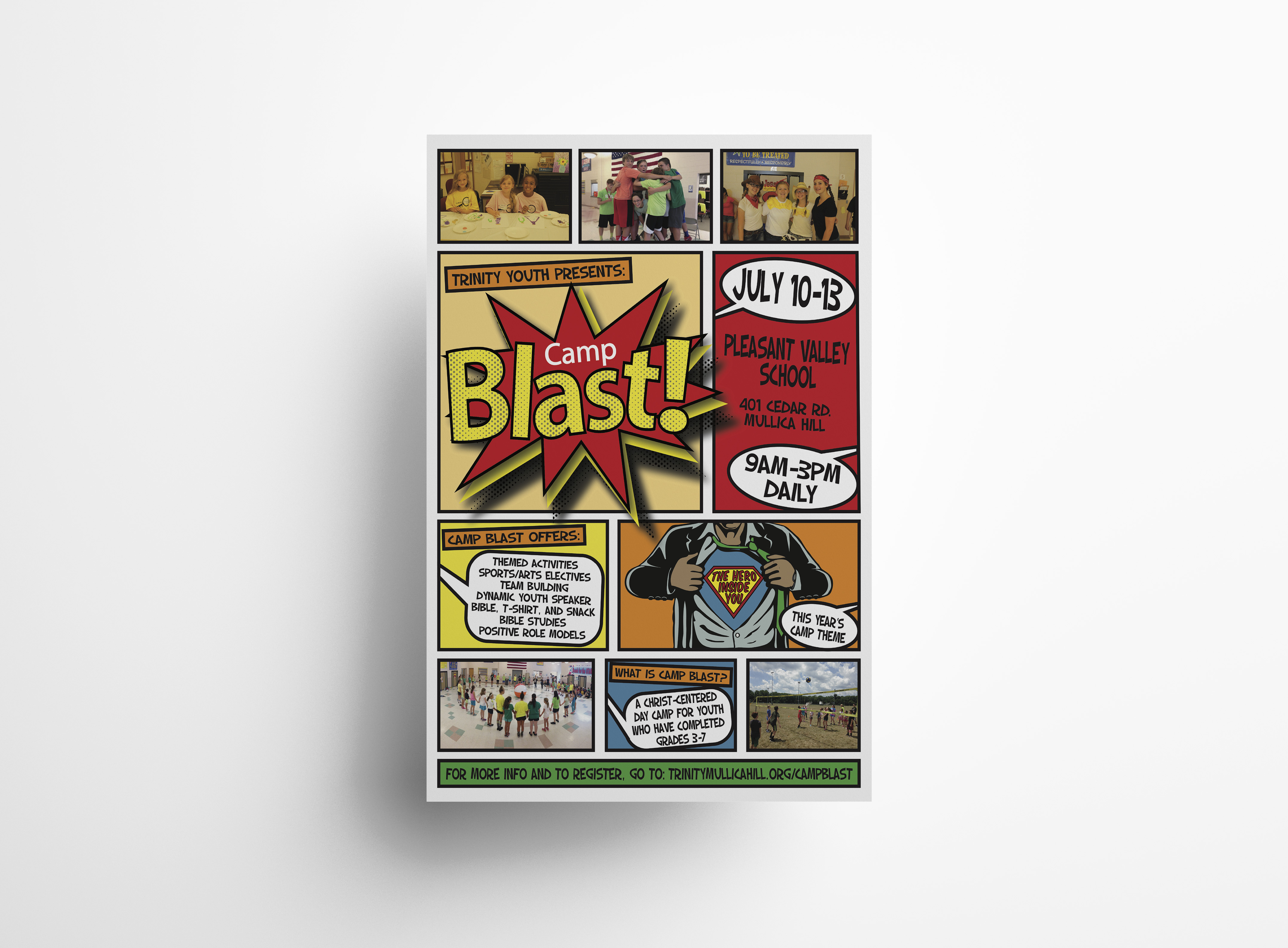 comic book style poster mockup
