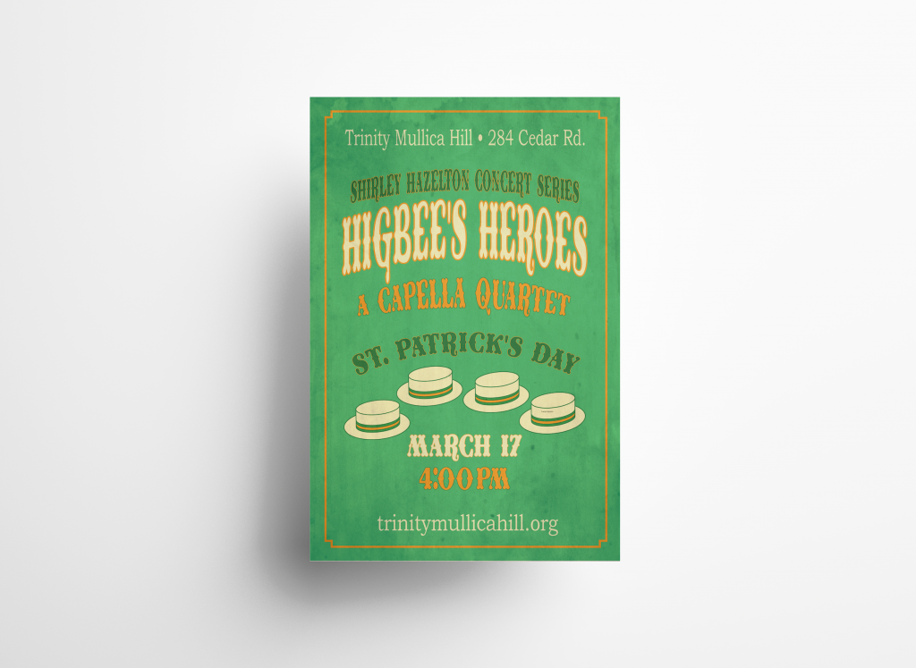 green old-fashioned concert poster mockup