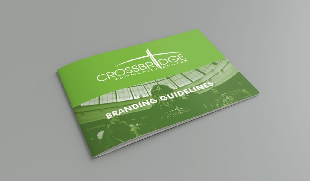 cover of branding guide design with church logo and image