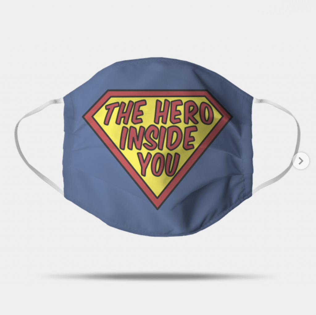 superhero design on surgical mask