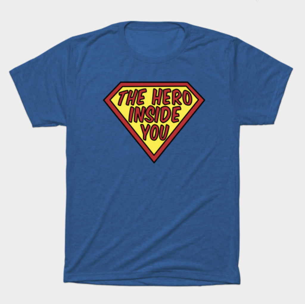 superhero themed t-shirt design