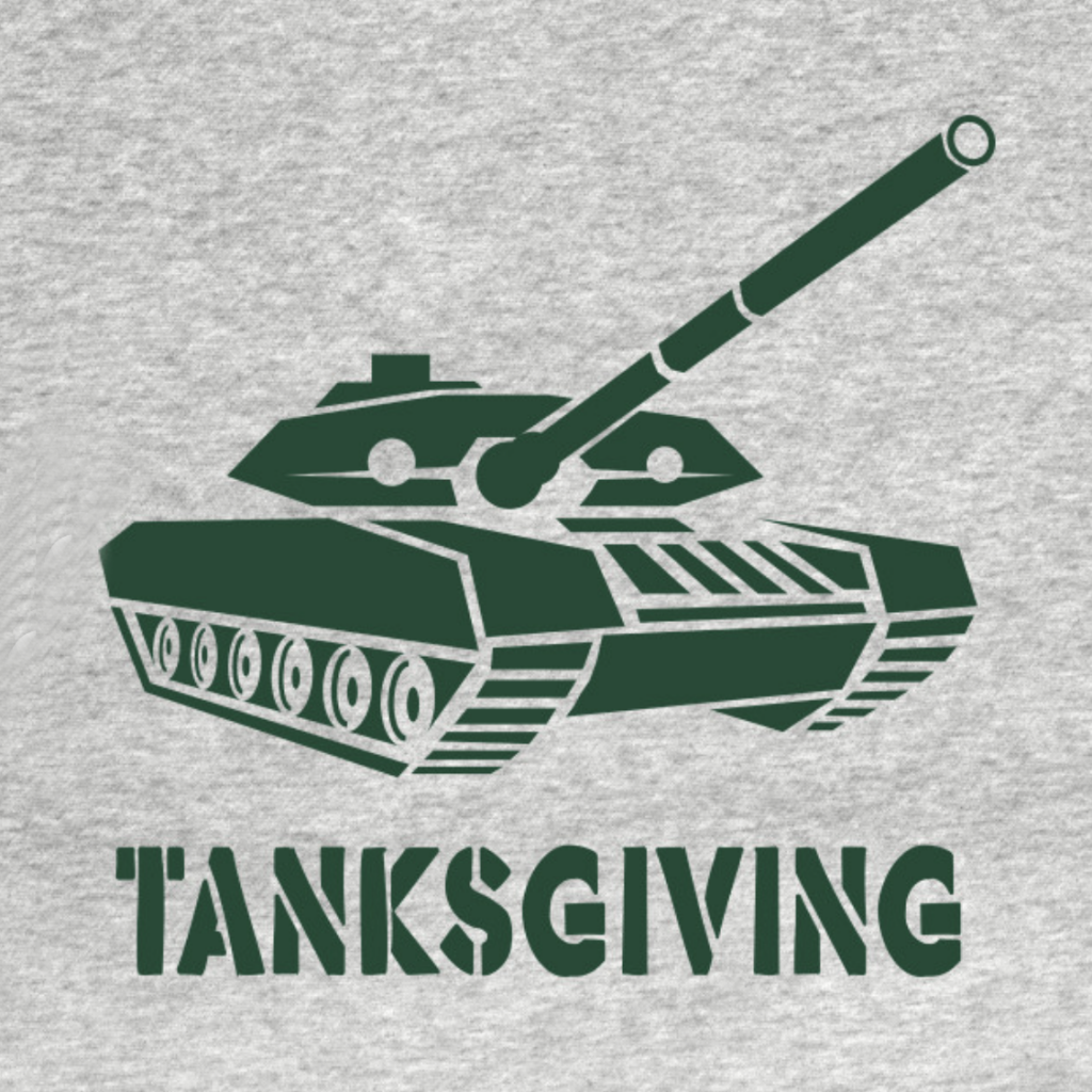 green tank graphic on gray backdrop