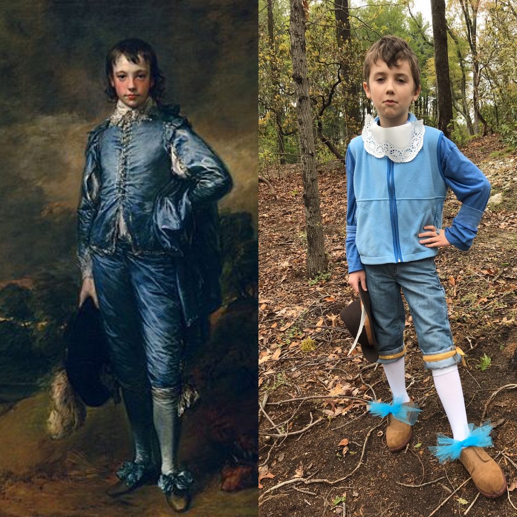 painting of boy dressed to look like painting The Blue Boy