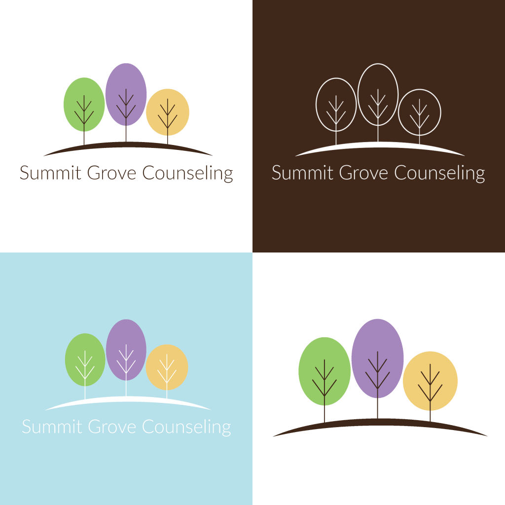 logo designs on various color backdrops