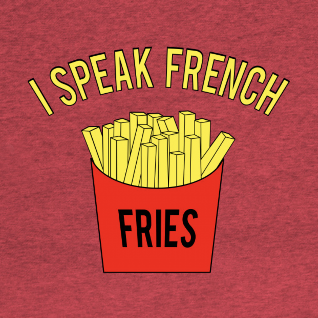 French fries illustration on red background