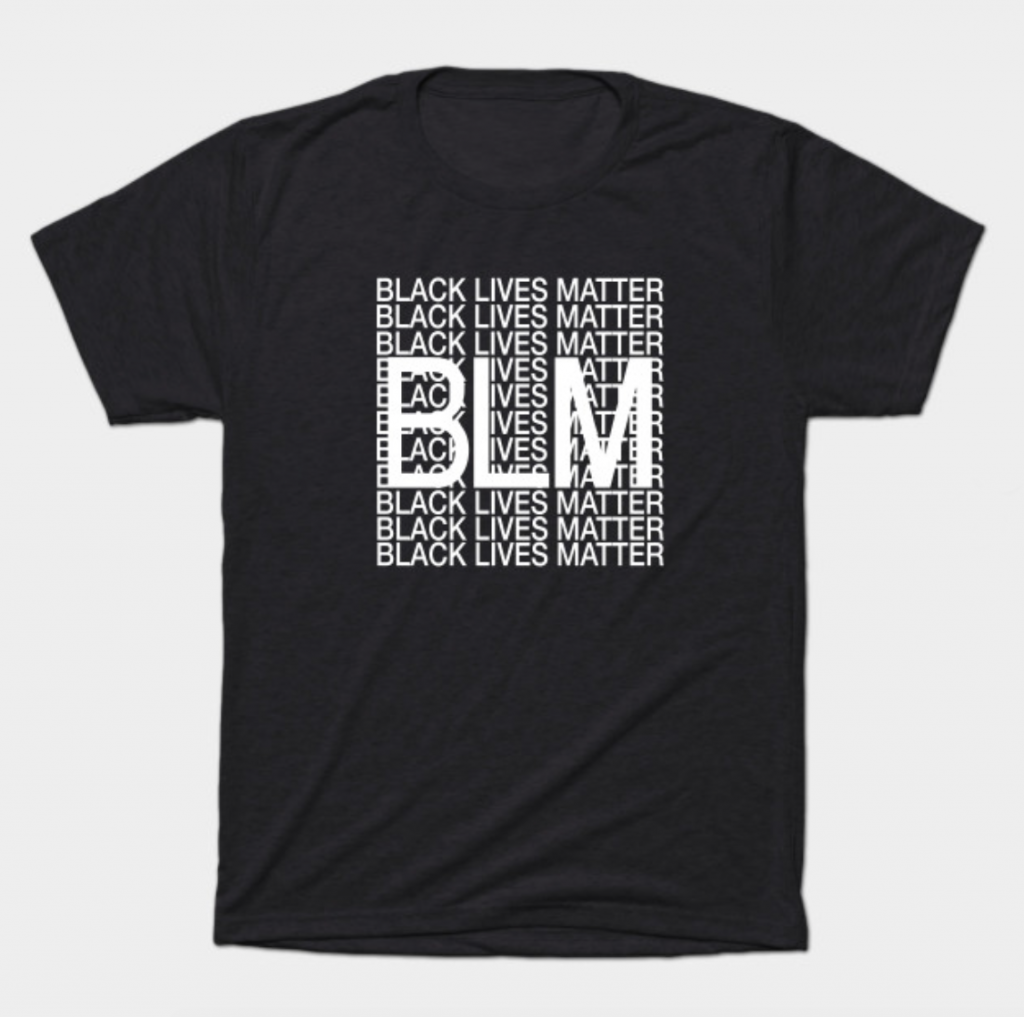 white text on black t-shirt mockup