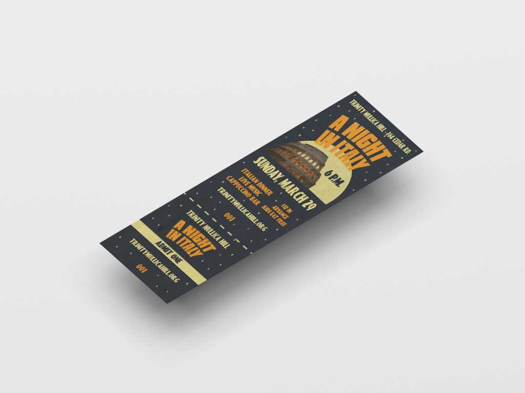 Italy graphic on ticket mockup