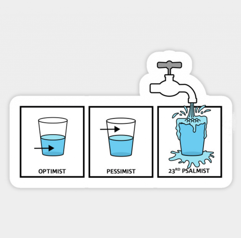 classes of water with faucet illustration on sticker mockup